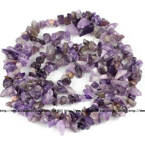 Purple Crystal Irregular Gravel Beads High Natural Crystal Stone Chips Beads