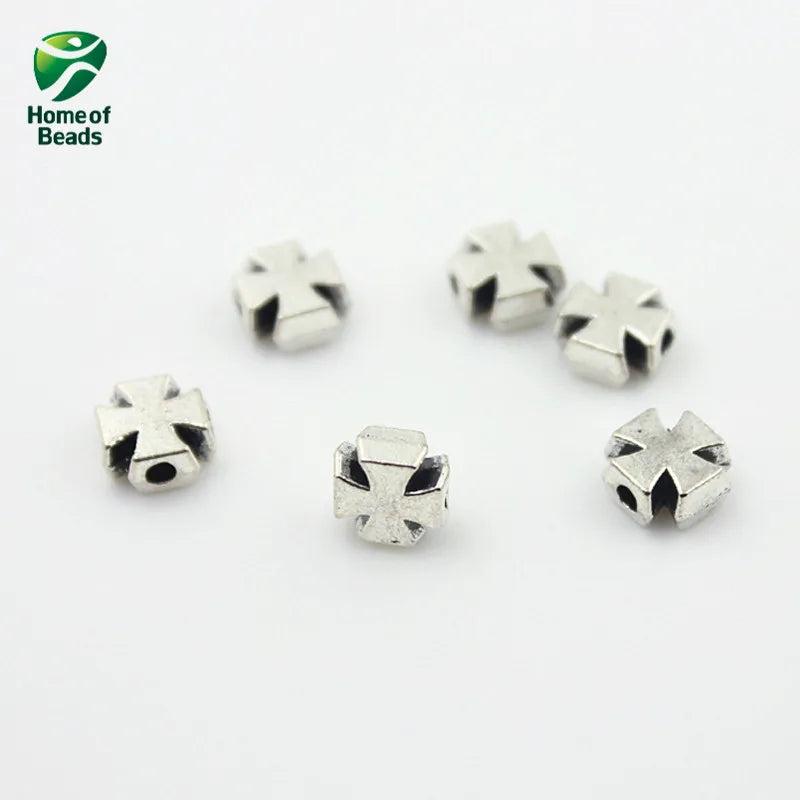 Antique Silver Cross Alloy Beads for Jewelry Making