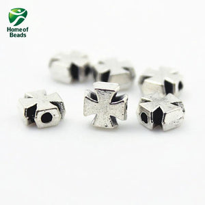 Antique Silver Cross Alloy Beads for Jewelry Making