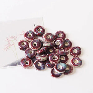20 PCS 20mm Round Ceramic Beads Porcelain Beads DIY 3mm Hole Beads