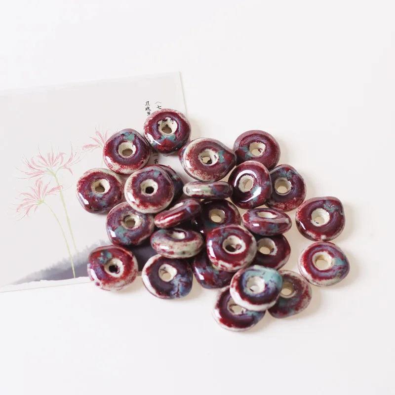 20 PCS 20mm Round Ceramic Beads Porcelain Beads DIY 3mm Hole Beads