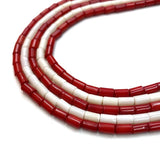Coral Cylindrical Beads 4x6mm Red Jewelry Making DIY Necklace Earrings