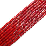 Coral Cylindrical Beads 4x6mm Red Jewelry Making DIY Necklace Earrings