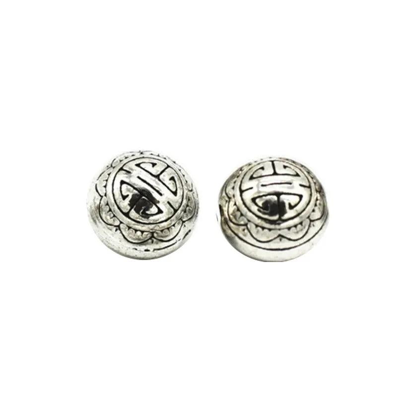 20 PCS Vintage Metal Tibetan Alloy Spacer Beads Nepal Round Bead DIY Jewelry