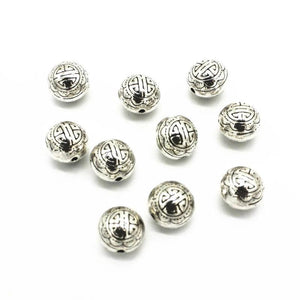 20 PCS Vintage Metal Tibetan Alloy Spacer Beads Nepal Round Bead DIY Jewelry