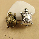 50 PCS Antique Bronze/Silver Plated Turtle Shape Beads for Jewelry Making