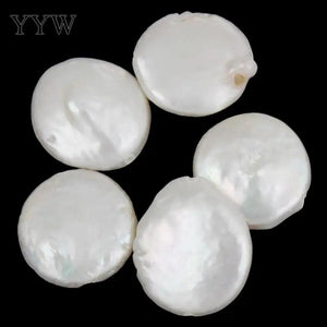 Natural Freshwater Pearl Coin Beads 11-12mm 5PCs/Bag