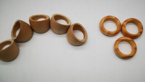 10pcs Unfinished Wooden Finger Rings, Mix of 2 Shapes