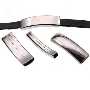 5pcs Stainless Steel Tube Beads Large Holes for Men Leather Bracelet DIY