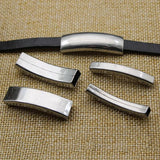 5pcs Stainless Steel Tube Beads Large Holes for Men Leather Bracelet DIY