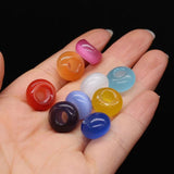 10Pcs Natural Stone Cymophane Big-Hole Beads for DIY Jewelry Making
