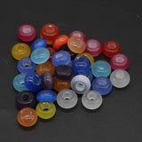 10Pcs Natural Stone Cymophane Big-Hole Beads for DIY Jewelry Making