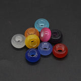 10Pcs Natural Stone Cymophane Big-Hole Beads for DIY Jewelry Making