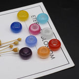 10Pcs Natural Stone Cymophane Big-Hole Beads for DIY Jewelry Making