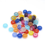 10Pcs Natural Stone Cymophane Big-Hole Beads for DIY Jewelry Making