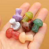 5Pcs Natural Stone Small Mushroom Crystal Agate Healing Reiki Home Decoration