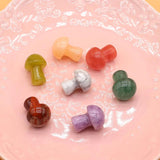 5Pcs Natural Stone Small Mushroom Crystal Agate Healing Reiki Home Decoration