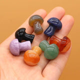 5pcs Natural Stone Mushroom Beads for DIY Craft Jewelry Home Decor 15 20mm