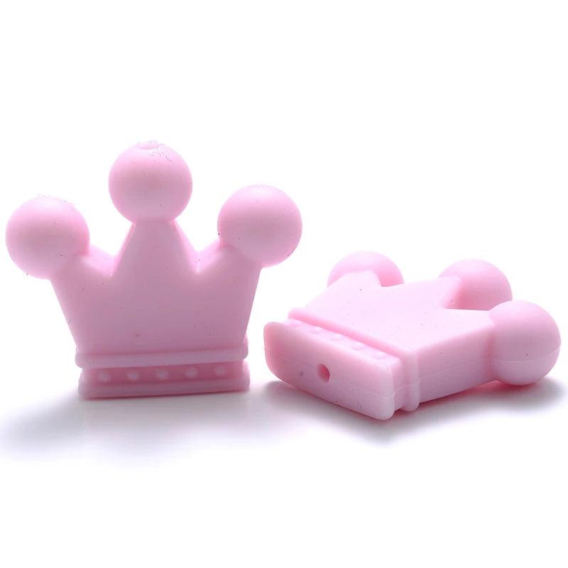 10Pcs Crown Shape Teether Beads Baby Silicone Teething Toys BPA