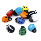 17pcs Mixed Ladybug Lampwork Glass Beads 20x14mm Crafts Animal Beetle Shape