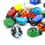 17pcs Mixed Ladybug Lampwork Glass Beads 20x14mm Crafts Animal Beetle Shape