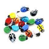17pcs Mixed Ladybug Lampwork Glass Beads 20x14mm Crafts Animal Beetle Shape