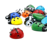 17pcs Mixed Ladybug Lampwork Glass Beads 20x14mm Crafts Animal Beetle Shape