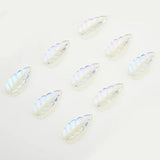 50Pcs Long Leaf Shape Lampwork Beads Gradient Glass Beads For DIY Jewelry