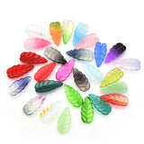 50Pcs Long Leaf Shape Lampwork Beads Gradient Glass Beads For DIY Jewelry