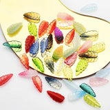 50Pcs Long Leaf Shape Lampwork Beads Gradient Glass Beads For DIY Jewelry