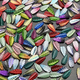 50Pcs Long Leaf Shape Lampwork Beads Gradient Glass Beads For DIY Jewelry