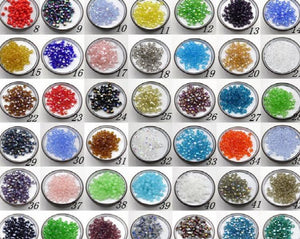500Pcs Bicone Glass Beads Charms 4mm Mixed Colors for Jewelry Making