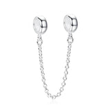 Thai Silver Silicone Ring Safety Chain Charm for DIY Charm Bracelet