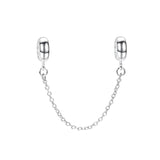 Thai Silver Silicone Ring Safety Chain Charm for DIY Charm Bracelet