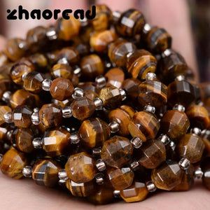 Yellow Tiger Eye Stone Beads Faceted Spacer Beads for DIY Jewelry