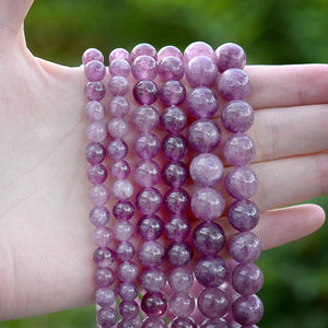 Natural Round Stone Beads Thunder Crystal Spacer Beads for DIY Jewelry Making