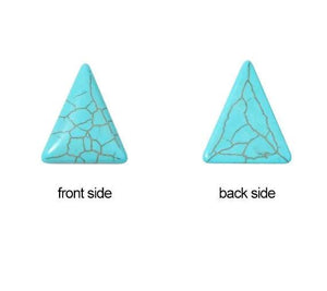10pcs Natural Turquoise Stone Triangle Beads 28x23mm for Jewelry Making