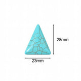 10pcs Natural Turquoise Stone Triangle Beads 28x23mm for Jewelry Making