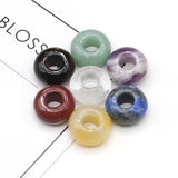 7PC Natural Crystal Stone Abacus Beads Amethyst Tiger Eye Round Loose Beads
