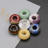 7PC Natural Crystal Stone Abacus Beads Amethyst Tiger Eye Round Loose Beads