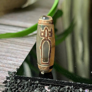30mm God of Wealth Tibetan Dzi Agates Beads Vintage Buddha Jewelry