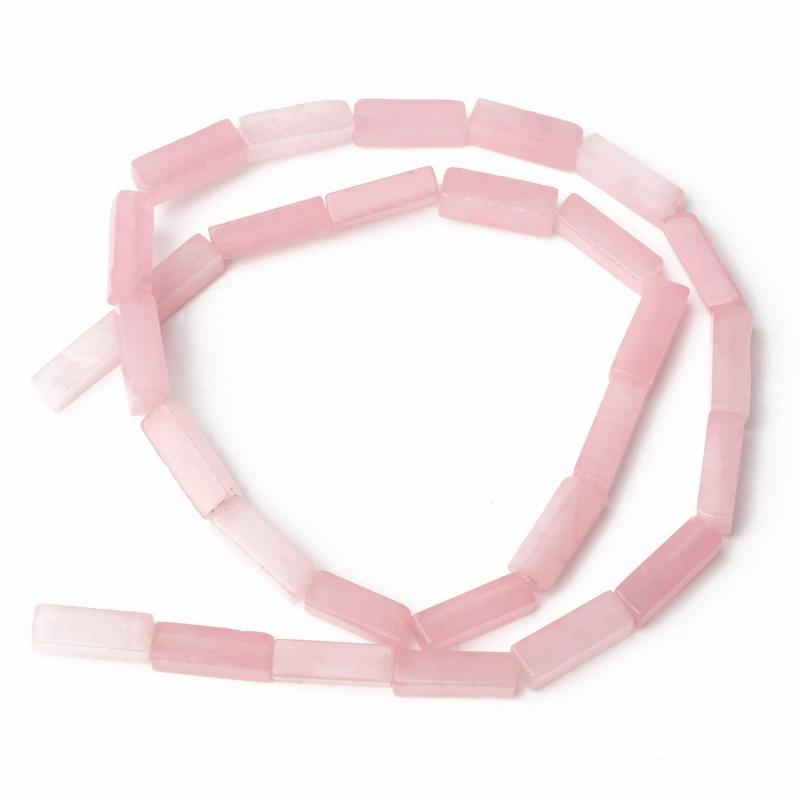 14x4mm Natural Rose Quartz Crystal Tube Beads for Jewelry Making