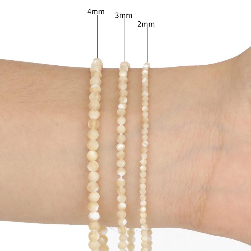 2 3 4mm Natural Faceted Stone Beads Shell Beads for Jewelry Making