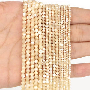 2 3 4mm Natural Faceted Stone Beads Shell Beads for Jewelry Making