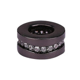 Large Hole European Bracelet Charms Micro Pave Bead CZ Space Be