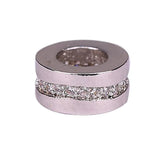 Large Hole European Bracelet Charms Micro Pave Bead CZ Space Be