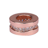 Large Hole European Bracelet Charms Micro Pave Bead CZ Space Be