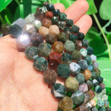 6 8 10mm Faceted Agate Stone Round Beads 15'' for DIY Bracelets