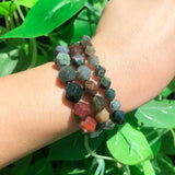 6 8 10mm Faceted Agate Stone Round Beads 15'' for DIY Bracelets