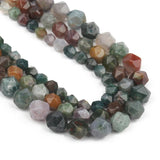 6 8 10mm Faceted Agate Stone Round Beads 15'' for DIY Bracelets